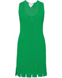 Bottega Veneta - Carwash-hem Cotton-blend Mesh Mini Dress - Lyst