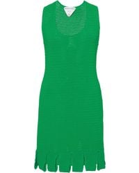 Bottega Veneta - Carwash-hem Cotton-blend Mesh Mini Dress - Lyst