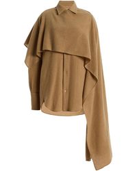 DARKPARK - Georgia Scarf-Detailed Wool-Cashmere Shirt - Lyst
