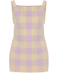 High Sport - Asher Gingham Cotton-blend Knit Apron Top - Lyst