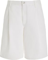 Agolde - Ellis Pleated Organic Cotton Denim Shorts - Lyst
