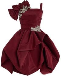 Oscar de la Renta - Embellished Silk Cocktail Dress - Lyst