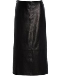 Brandon Maxwell - The Avery Leather Midi Skirt - Lyst