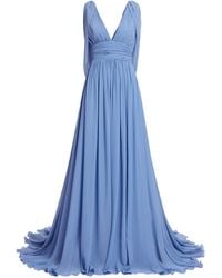 Elie Saab - Cape-Detailed Silk Georgette Gown - Lyst