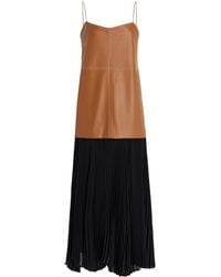 Alexis - Piatta Vegan Leather-georgette Midi Dress - Lyst