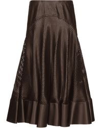 Alaïa - Laser-Cut Leather Mini Skirt - Lyst