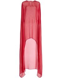 The New Arrivals Ilkyaz Ozel - Shiva Silk-Chiffon Cape Top - Lyst