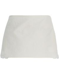 ミニスカート MiuMiu Ivory linen blend mini skirt (MG2472SOOO17LV F0304) 미우미우(Miu Miu) | MIU MIU Ivory linen blend mini skirt