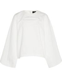 A.W.A.K.E. MODE - Loose Lip Appliqué Cotton-blend Top - Lyst