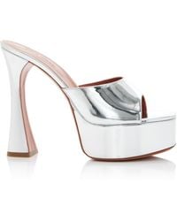 AMINA MUADDI - Dalida Mirrored-leather Platform Sandals - Lyst