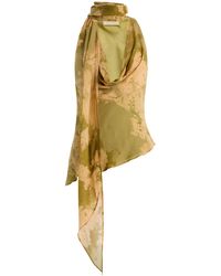 De La Vali - Exclusive Diosa Cowl-Neck Georgette Scarf Top - Lyst