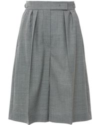 Max Mara Ondina Pleated Wool-blend Shorts - Black