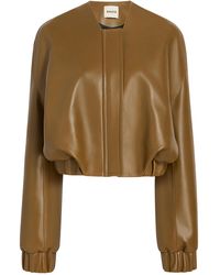 KHAITE - Cordan Plonge Leather Bomber Jacket - Lyst