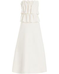 House of Dagmar - Ruffled Stretch-crepe Strapless Midi Dress - Lyst