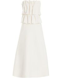House of Dagmar - Ruffled Stretch-crepe Strapless Midi Dress - Lyst