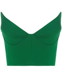 Alex Perry - Strapless Bustier Satin Crepe Crop Top - Lyst