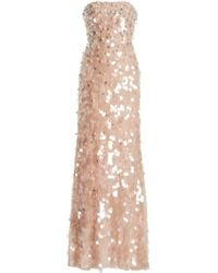 Carolina Herrera - Embellished Strapless Column Gown - Lyst
