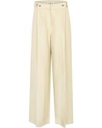DI STAVNITSER - Dahlia Mid-Rise Linen-Silk Wide-Leg Pants - Lyst