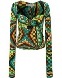 Siedres - Divy Kaleidoscope Printed Knot Front Top - Lyst