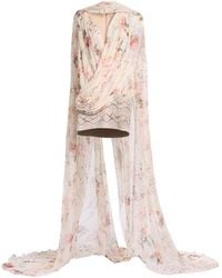 Elie Saab - Specialorder-Printed Chiffon Short Dress - Lyst