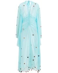 Siedres - Exclusive La Isla Ruched Sequined Chiffon Maxi Dress - Lyst