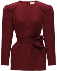 Magda Butrym - Rosette-Detailed Cotton-Silk Mini Dress - Lyst
