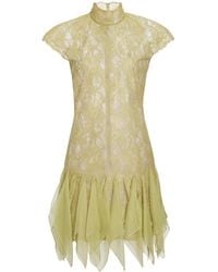 Valentino Garavani - Frill-Trimmed Cotton-Blend Mini Dress - Lyst