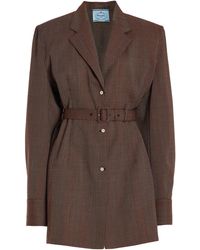 Prada - Single-breasted Pinstriped Wool Jacket - Lyst