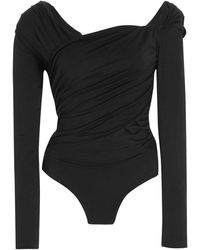 Johanna Ortiz The Sensualist Off-the-shoulder Ruched Jersey Bodysuit - Black