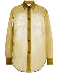KHAITE - Goya Monkey Print Sheer Silk Organza Shirt - Lyst