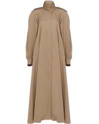 Chloé - Flared Organic Cotton Gabardine Trench Coat - Lyst
