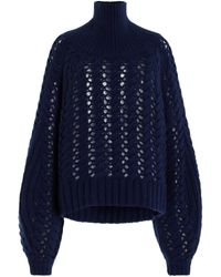 Adam Lippes - Open Knit Cashmere Turtleneck Sweater - Lyst