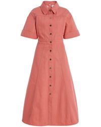 Carolina Herrera - Button-Front Denim Dress - Lyst