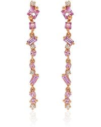 Suzanne Kalan - La Fantaisie 18K Rose Diamond And Sapphire Earrings - Lyst