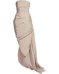 Elie Saab - Draped Taffeta Maxi Dress - Lyst