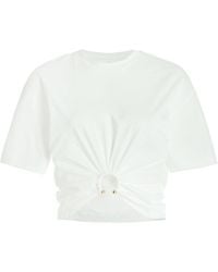 Rabanne - Gathered Cotton T-shirt - Lyst