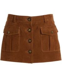 THE GARMENT - Goatskin Suede Mini Skirt - Lyst