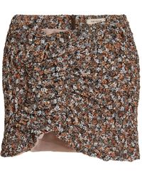 The Mannei Dafni Ruched Floral-knit Mini Skirt - Multicolor