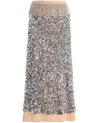 Rabanne - Sequined Satin Midi Skirt - Lyst