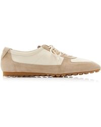 Aeyde - Uma Suede-Trimmed Satin Sneakers - Lyst