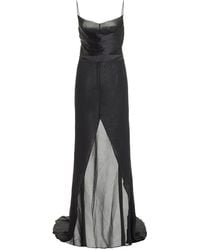 Burc Akyol - Siren Cummerbund-detailed Silk-satin Dress - Lyst
