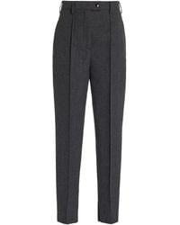 Prada - High-rise Stretch-natté Wool Slim Pants - Lyst
