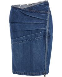 Nensi Dojaka - Asymmetric-Zip Cotton Midi Skirt - Lyst