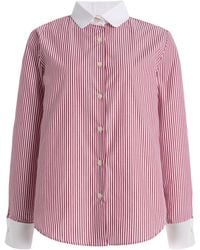 La Veste - Shelby Striped Wool-Cotton Shirt - Lyst