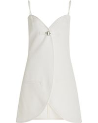 Courreges - Ellipse Buckle-detailed Twill Mini Dress - Lyst