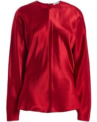 FFORME - Sylvie Dolman-sleeve Draped Satin Top - Lyst