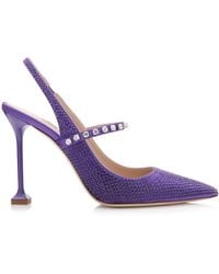 Miu Miu - Decolleté Crystal Slingback Pumps - Lyst