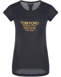 Tom Ford - Silk Jersey Logo T-shirt - Lyst