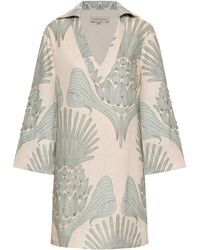 ANDRES OTALORA - Aziza Mia Embroidered Linen Mini Tunic - Lyst