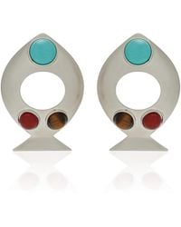 Julietta - Exclusive Pesce Rhodium-Plated Multi-Stone Earrings - Lyst